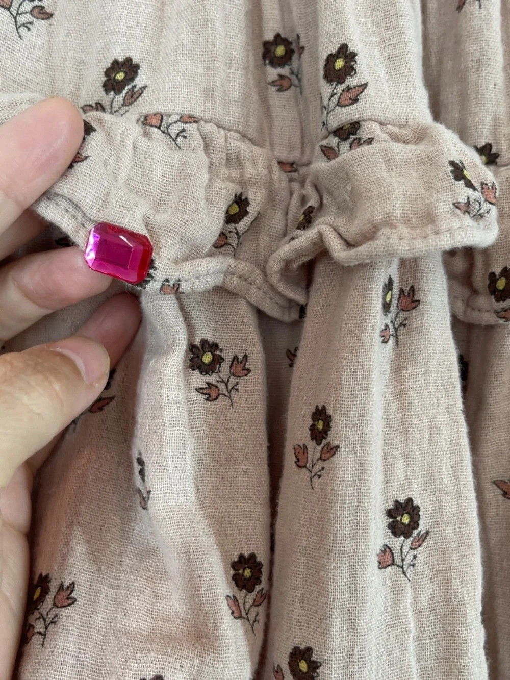 Rylee + Cru Midi Skirt Girls Toddler 2-3Y Midi Pink Ditsy Floral Tiered Cotton